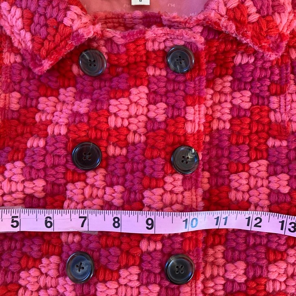 Vintage Marc Jacobs Mainline Pink & Red Tweed Wool & Silk Double Breasted Jacket - Picture 7 of 9